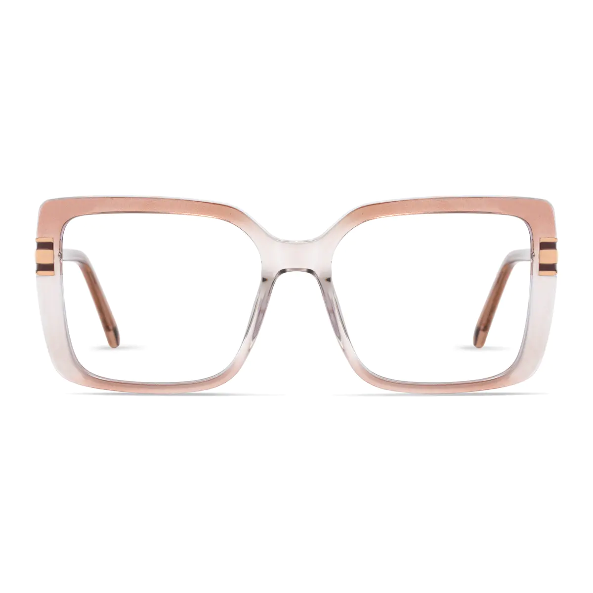 Square Gradient Brown/Gold Eyeglasses